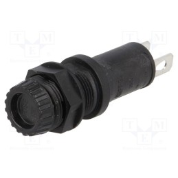10 pcs : 3101.0025 - Fuse holder, cylindrical fuses, 5x20mm, 10A, on panel, black, FPG2
