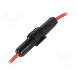 10 pcs : LPA-08B-14R - Fuse holder, cylindrical fuses, 6.3x32mm, Imax: 20A, Leads: cables