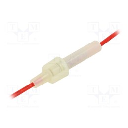 10 pcs : LPA-01W-16R - Fuse holder, cylindrical fuses, 6.3x32mm, Imax: 15A, Leads: cables