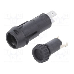 10 pcs : 3101.0235 - Fuse holder, cylindrical fuses, 5x20mm, 10A, on panel, black, FPG3