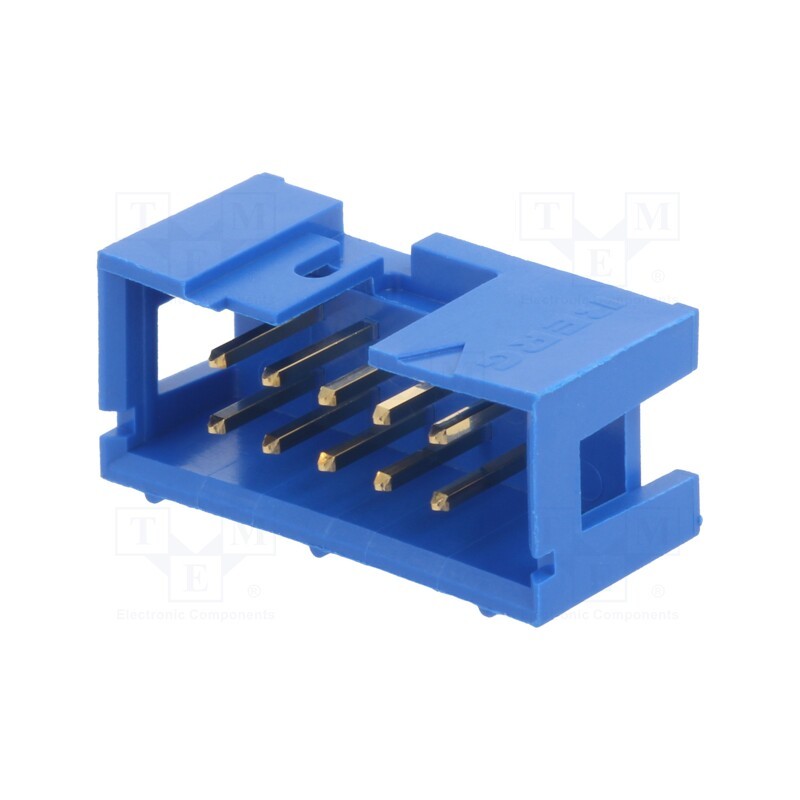 10 pcs : 75869-301LF - Socket, IDC, male, PIN: 10, straight, THT, gold-plated, 2.54mm, blue