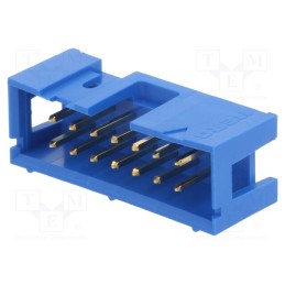 10 pcs : 75869-302LF - Socket, IDC, male, PIN: 14, straight, THT, gold-plated, 2.54mm, blue