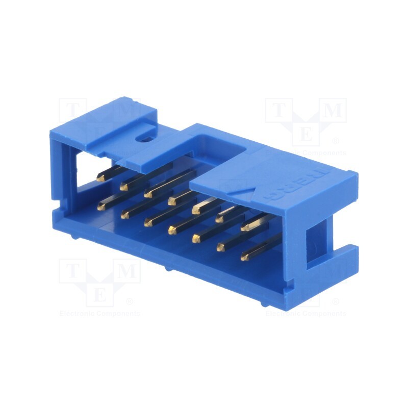 10 pcs : 75869-302LF - Socket, IDC, male, PIN: 14, straight, THT, gold-plated, 2.54mm, blue