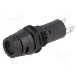 10 pcs : 3101.0015 - Fuse holder, cylindrical fuses, 5x20mm, 10A, on panel, black, FPG1