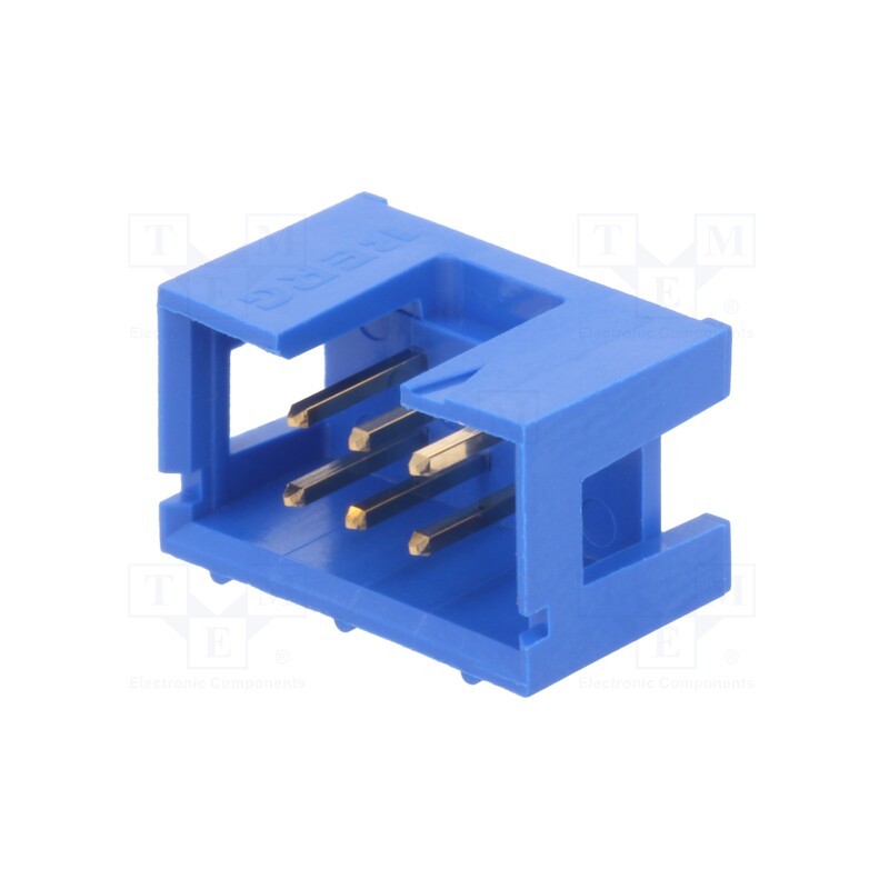 10 pcs : 75869-331LF - Socket, IDC, male, PIN: 6, straight, THT, gold-plated, 2.54mm, blue