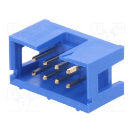 10 pcs : 75869-332LF - Socket, IDC, male, PIN: 8, straight, THT, gold-plated, 2.54mm, blue
