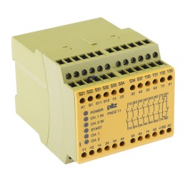 1 pcs - Pilz Dual-Channel Safety Switch/Interlock Safety Relay, 24V ac/dc, 7 Safety Contacts