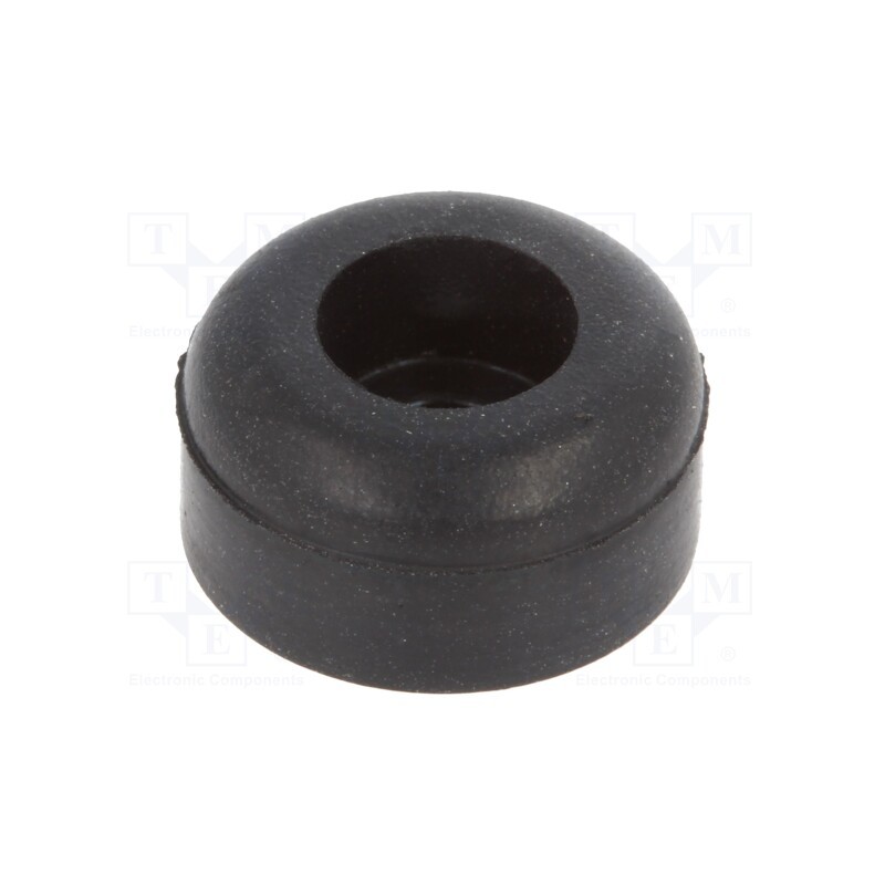 50 pcs : 720 - Screw fastened foot, H: 6.4mm, black, Dim: Ø12.7mm, Cutout: Ø3.2mm