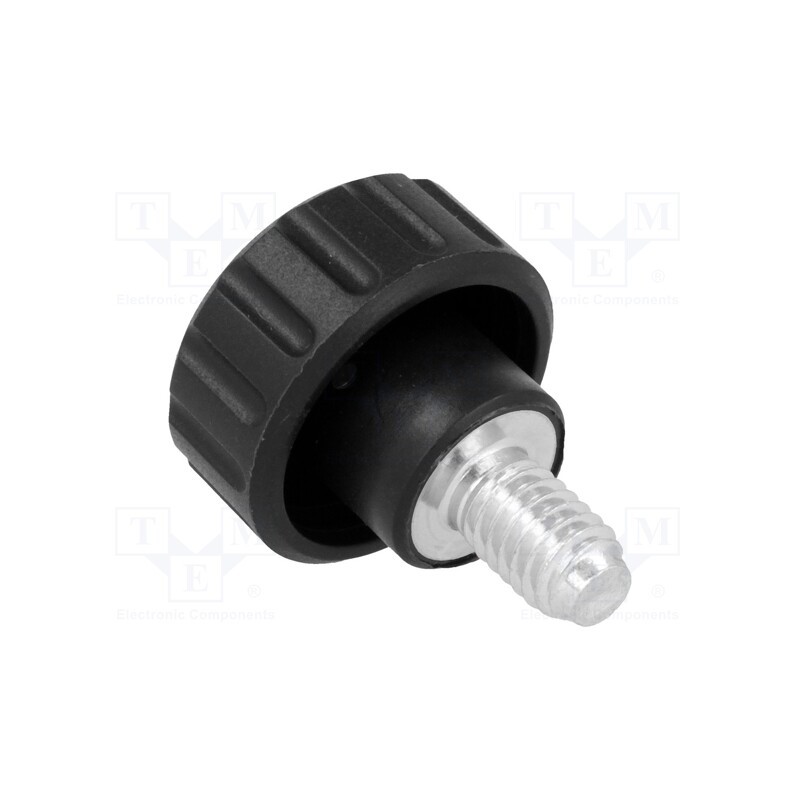 10 pcs : 6571 - Knob, Ø: 20mm, Ext.thread: M6, 10mm, H: 16mm, polyamide, knurled