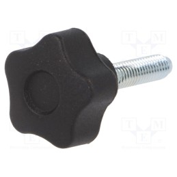 10 pcs : VCT.25 P-M6X25-C9 - Knob, Ø: 25mm, Ext.thread: M6, 25mm, H: 19mm, technopolymer PA