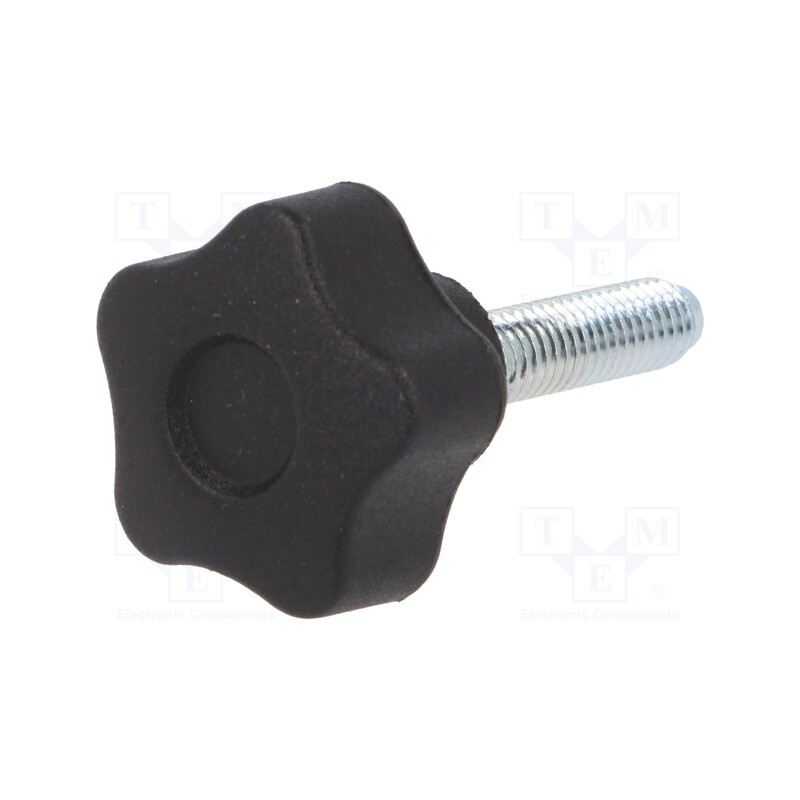 10 pcs : VCT.25 P-M6X25-C9 - Knob, Ø: 25mm, Ext.thread: M6, 25mm, H: 19mm, technopolymer PA