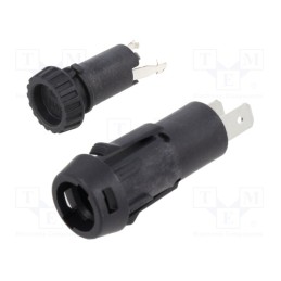 10 pcs : 3101.0336 - Fuse holder, cylindrical fuses, 5x20mm, 10A, on panel, black, FPG3