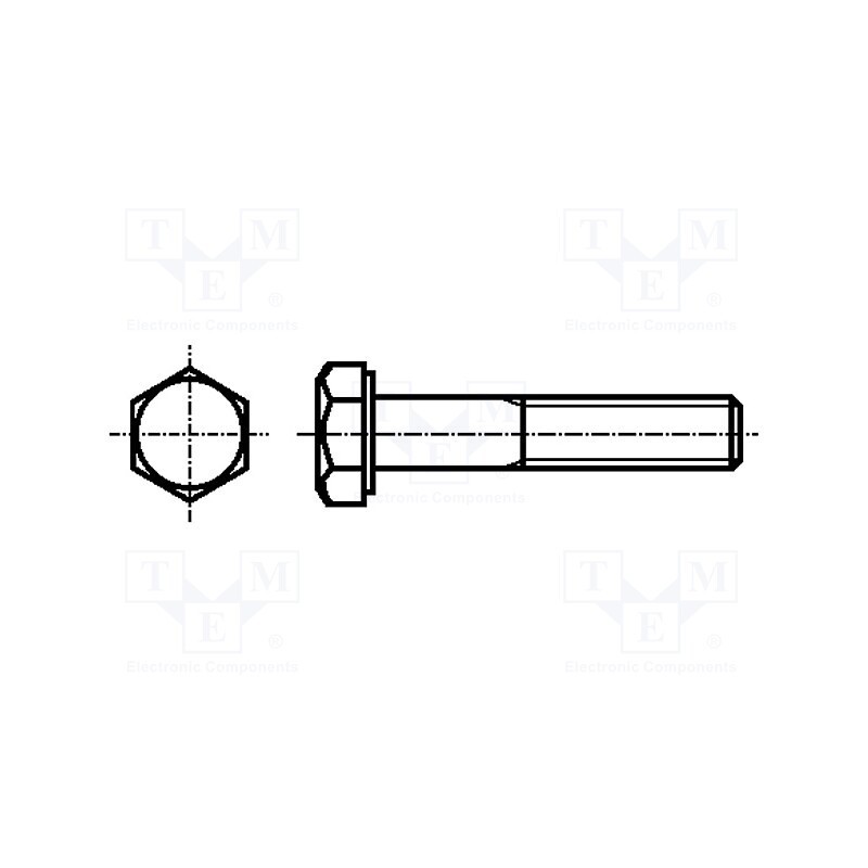 10 pcs : 1127675 - Screw, M12x75, 1.75, Head: hexagonal, A2 stainless steel, DIN 931