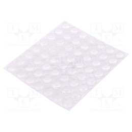 100 pcs : 7000001166 - Self-adhesive foot, H: 3.6mm, transparent, polyurethane, Bumpon