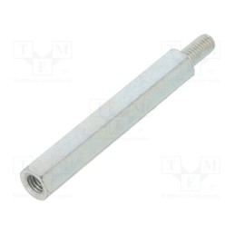 10 pcs : QSMS050M5 - Screwed spacer sleeve, 50mm, Int.thread: M5, Ext.thread: M5