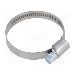 10 pcs : D4032 - Worm gear clamp, W: 9mm, Clamping: 32÷50mm, chrome steel AISI 430