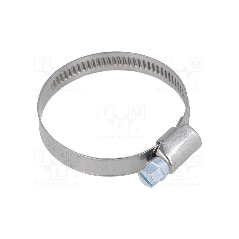 10 pcs : D4032 - Worm gear clamp, W: 9mm, Clamping: 32÷50mm, chrome steel AISI 430