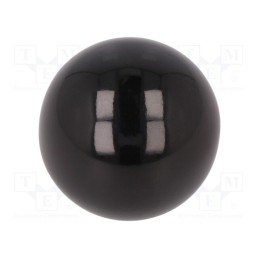 10 pcs : DIN 319-KU-25-M6-E - Ball knob, Ø: 25mm, Int.thread: M6, 9mm, with tapped bushing