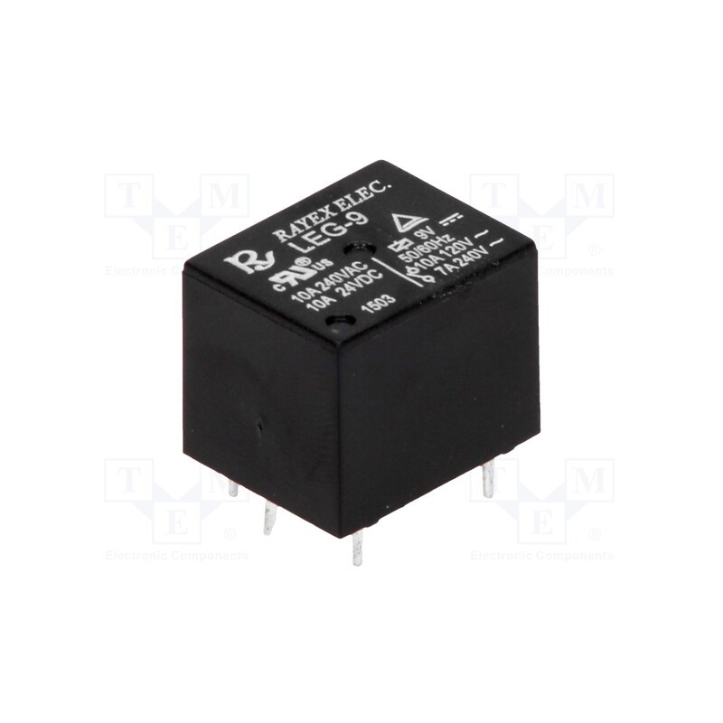 10 pcs : LEG-9 - Relay: electromagnetic, SPDT, Ucoil: 9VDC, Icontacts max: 10A, PCB