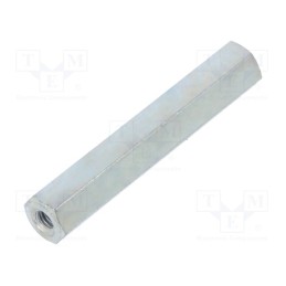 50 pcs : 125X35 - Screwed spacer sleeve, 35mm, Int.thread: M3, hexagonal, steel