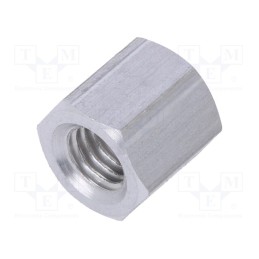 50 pcs : 138X08 - Screwed spacer sleeve, 8mm, Int.thread: M5, hexagonal, aluminium