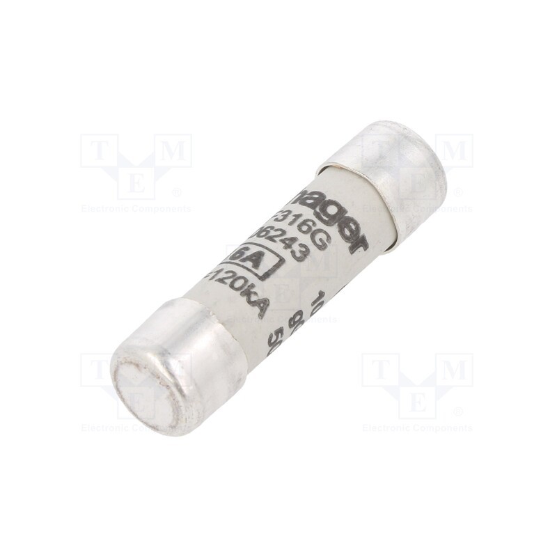 10 pcs : LF316G - Fuse: fuse, gG,time-lag, 16A, 500VAC, cylindrical,industrial