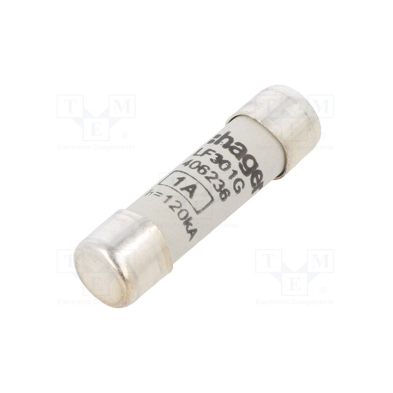 10 pcs : LF301G - Fuse: fuse, gG,time-lag, 1A, 500VAC, cylindrical,industrial