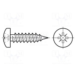 500 pcs : 3061517 - Screw, 2.2x16, Head: cheese head, Pozidriv, PZ1, ISO 7049, BN 13259