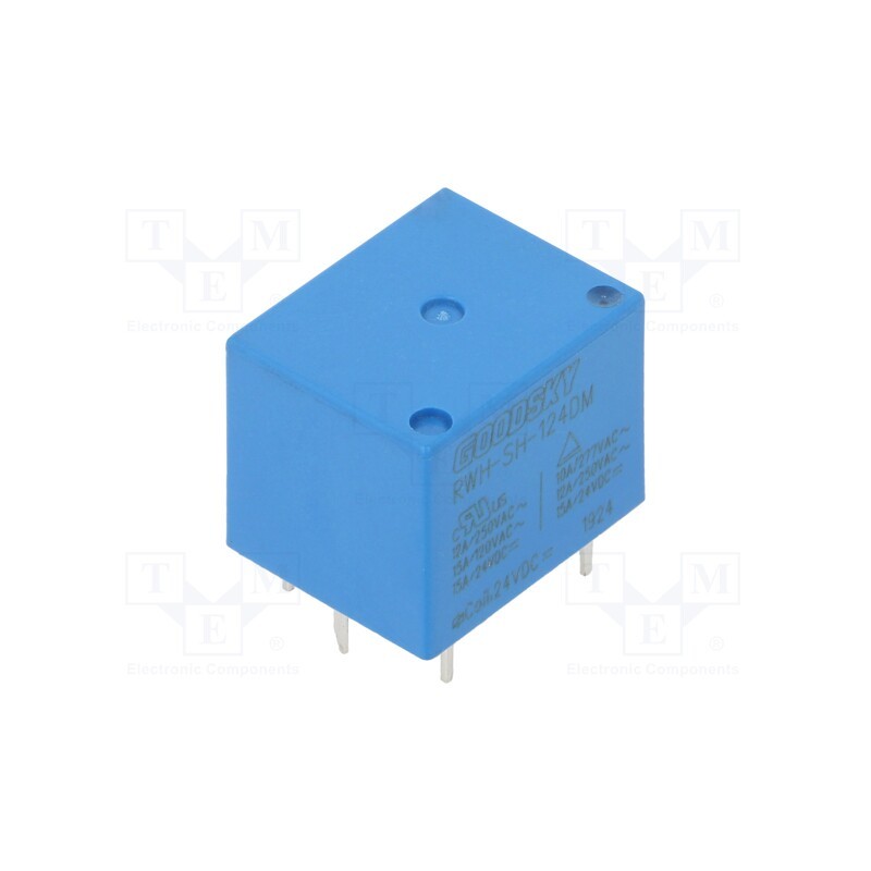 10 pcs : RWH-SH-124DM - Relay: electromagnetic, SPST-NO, Ucoil: 24VDC, 15A, 12A/250VAC