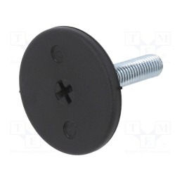 10 pcs : LX.40-SW17-M8X32-S - Foot, rigid,with screwdriver slot,with lever, Base dia: 40mm, M8