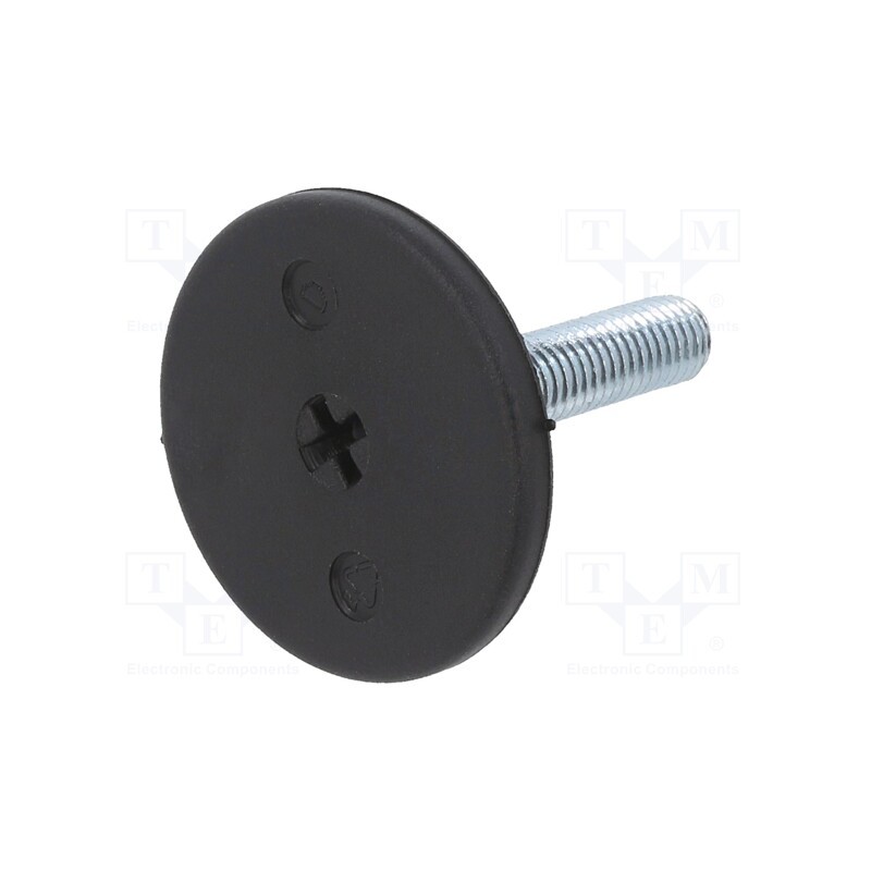 10 pcs : LX.40-SW17-M8X32-S - Foot, rigid,with screwdriver slot,with lever, Base dia: 40mm, M8