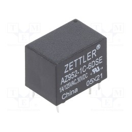 10 pcs : AZ952-1C-6DSE - Relay: electromagnetic, SPDT, Ucoil: 6VDC, 1A, 1A/125VAC, 1A/30VDC