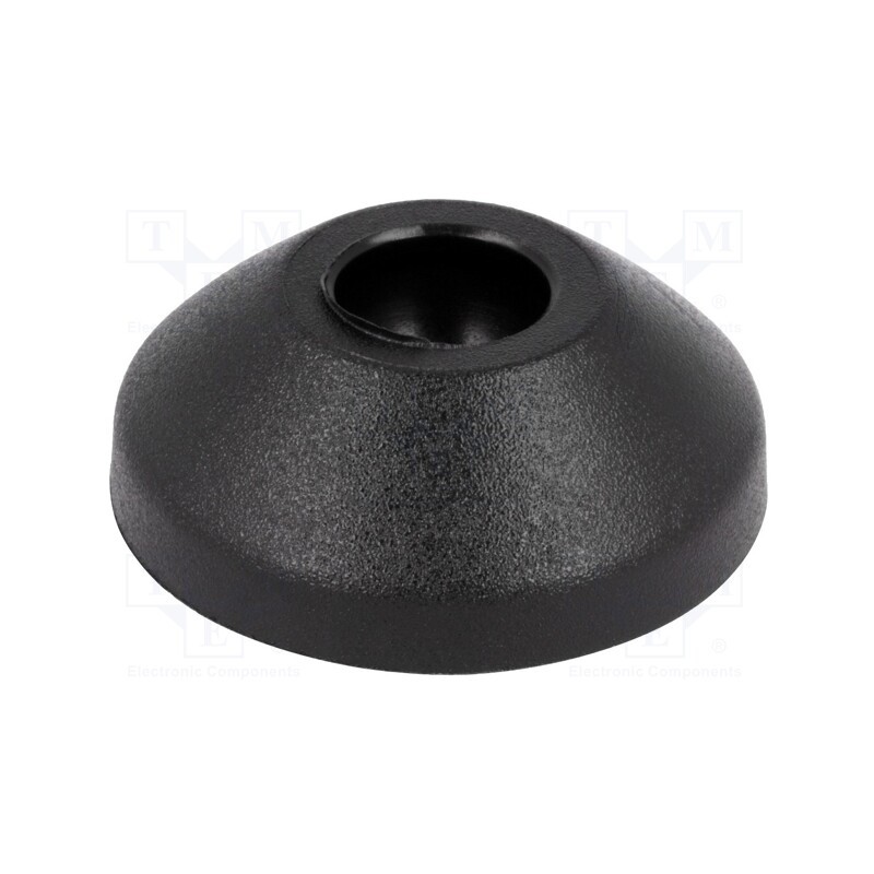 10 pcs : 098M030K - Foot, Base dia: 29mm, polyamide, H: 10.4mm, Mount.hole diam: 10mm