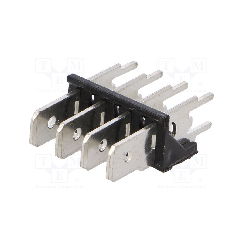 10 pcs : 7814 - Terminal: spade terminal strip, 6.3mm, 0.8mm, THT, brass, tinned