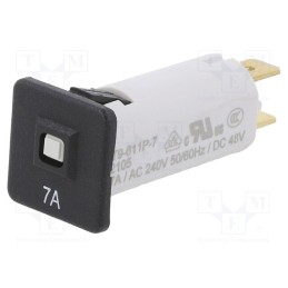 10 pcs : 4404.0009 - Circuit breaker, 240VAC, 48VDC, 7A, SPST, Poles: 1, Ø16mm, 1.5kV