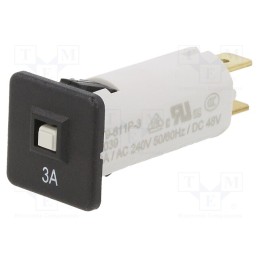 10 pcs : 4404.0018 - Circuit breaker, 240VAC, 48VDC, 3A, SPST, Poles: 1, Ø16mm, 1.5kV