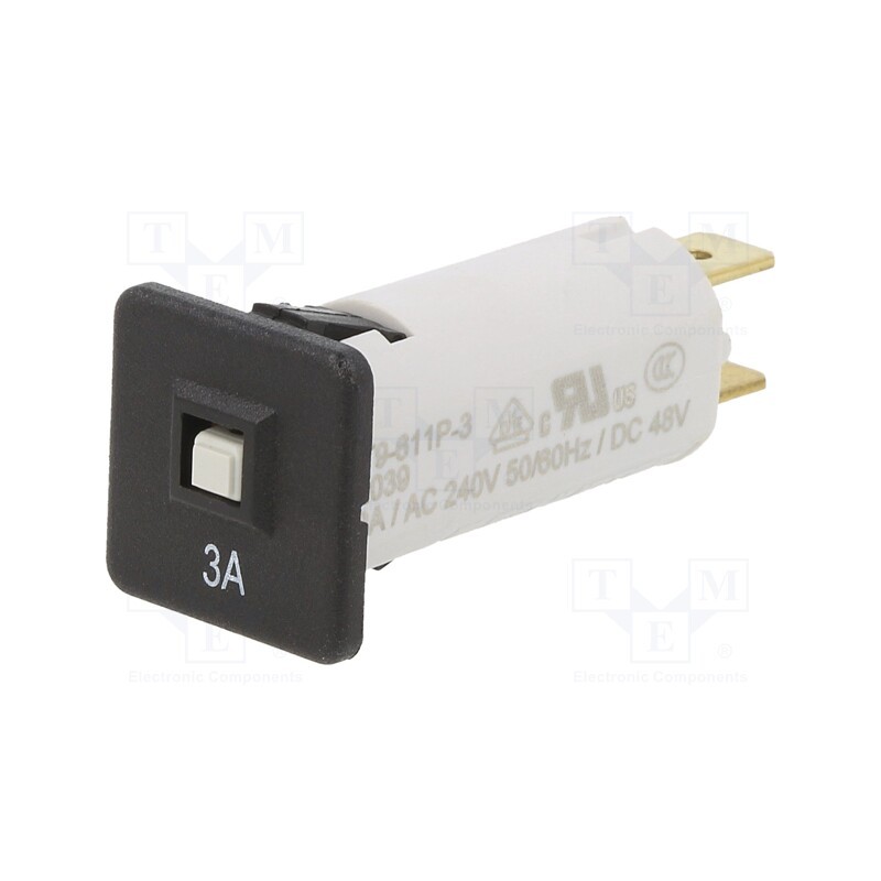 10 pcs : 4404.0018 - Circuit breaker, 240VAC, 48VDC, 3A, SPST, Poles: 1, Ø16mm, 1.5kV