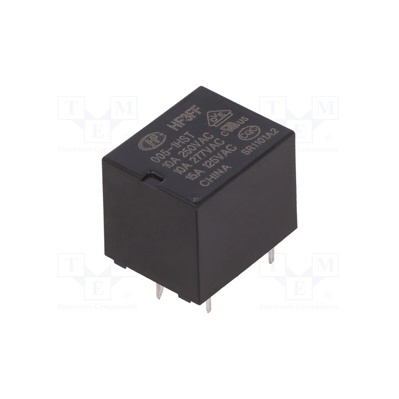 10 pcs : HF3FF/005-1HST - Relay: electromagnetic, SPST-NO, Ucoil: 5VDC, 10A, 10A/277VAC, PCB