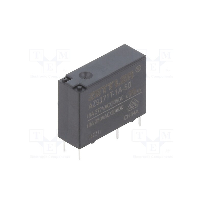10 pcs : AZ9371T-1A-5D - Relay: electromagnetic, SPST-NO, Ucoil: 5VDC, 10A, 10A/277VAC, PCB