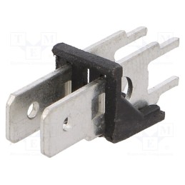 10 pcs : 7832 - Terminal: spade terminal strip, 6.3mm, 0.8mm, THT, steel, tinned