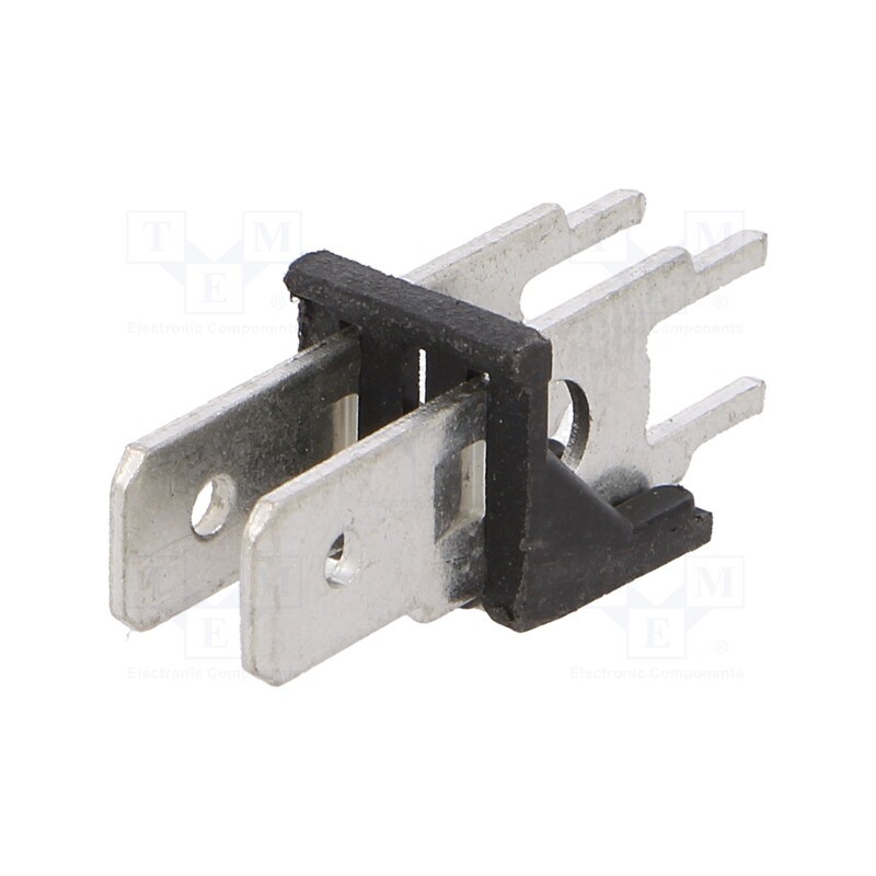 10 pcs : 7832 - Terminal: spade terminal strip, 6.3mm, 0.8mm, THT, steel, tinned