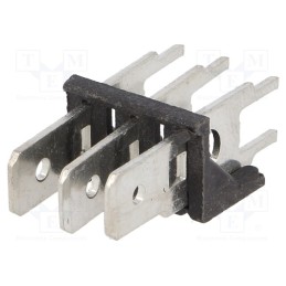10 pcs : 7833 - Terminal: spade terminal strip, 6.3mm, 0.8mm, THT, steel, tinned