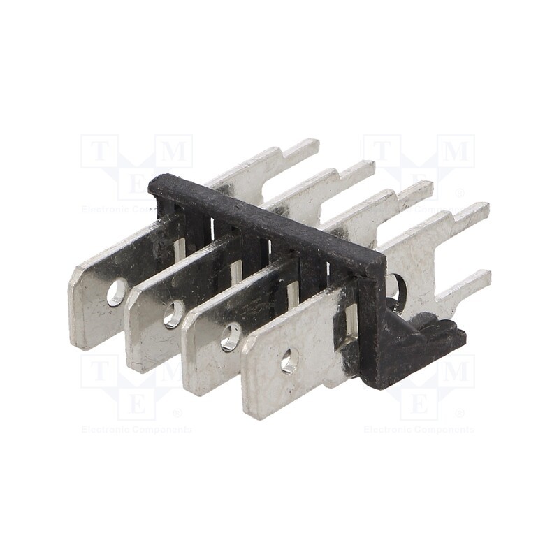 10 pcs : 7834 - Terminal: spade terminal strip, 6.3mm, 0.8mm, THT, steel, tinned