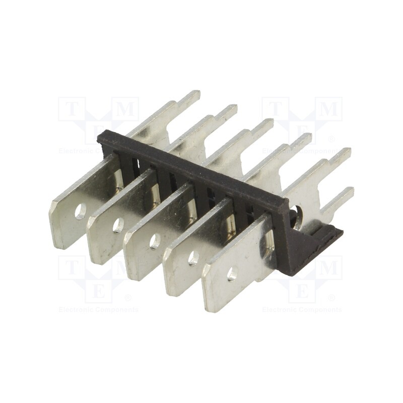 10 pcs : 7835 - Terminal: spade terminal strip, 6.3mm, 0.8mm, THT, steel, tinned