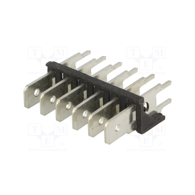10 pcs : 7836 - Terminal: spade terminal strip, 6.3mm, 0.8mm, THT, steel, tinned