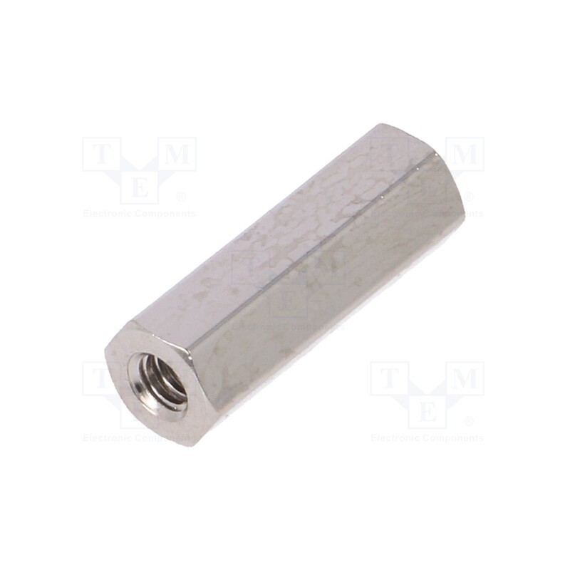 50 pcs : 110X15 - Screwed spacer sleeve, 15mm, Int.thread: UNC4-40, hexagonal