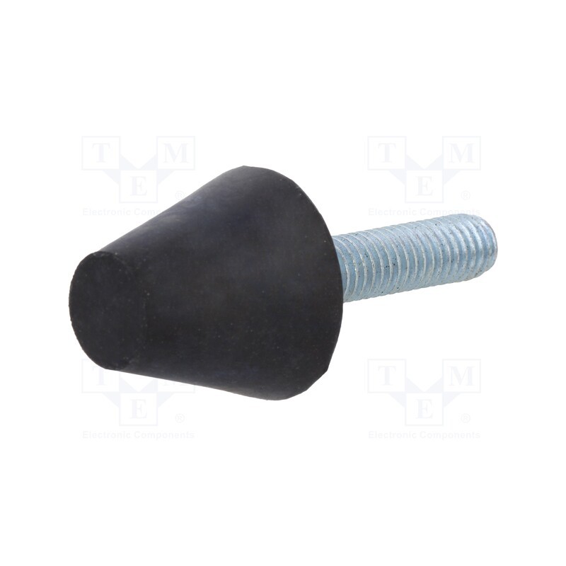 10 pcs : DVB.6-20-17-M6-25-55 - Vibroisolation foot, Ø: 20mm, Shore hardness: 55±5, 407N, 96N/mm