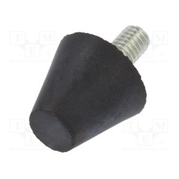 10 pcs : DVB.6-20-17-M6-12-70 - Vibroisolation foot, Ø: 20mm, Shore hardness: 70±5, 468N, 110N/mm
