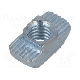 10 pcs : GN 505-8-M6-OB - Nut, for profiles, Width of the groove: 8mm, steel, zinc, T-slot