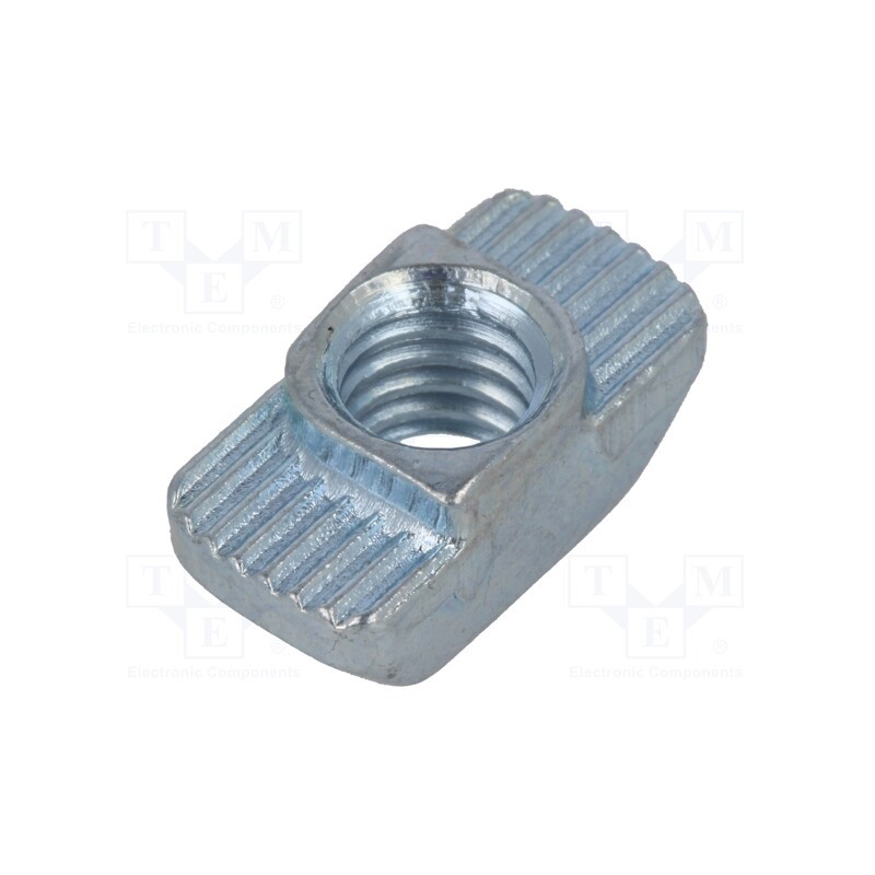 10 pcs : GN 505-8-M6-OB - Nut, for profiles, Width of the groove: 8mm, steel, zinc, T-slot